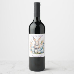 Happy Easter Bunny Basket Thunder_Cove Wine Label
