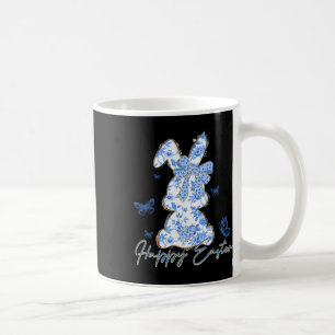 Happy Easter Bunny Blue Chinoiserie Easter Day Coffee Mug