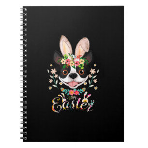 Happy Easter Bunny Boston Terrier Lovers With East Notebook