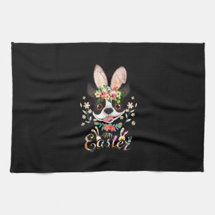 Happy Easter Bunny Boston Terrier Lovers With East Tea Towel