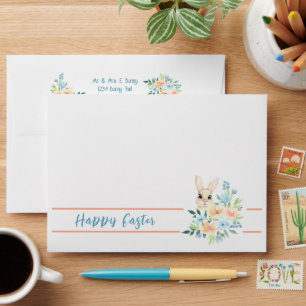 Happy Easter Bunny Bouquet Envelope