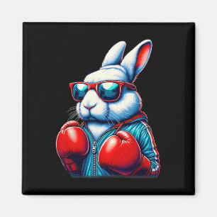 Happy Easter Bunny Boxing Rabbit Men Women Kid Magnet