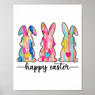 Happy Easter Bunny Brushstroke Easter Poster