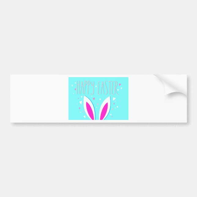 happy easter bunny bumper sticker (Front)