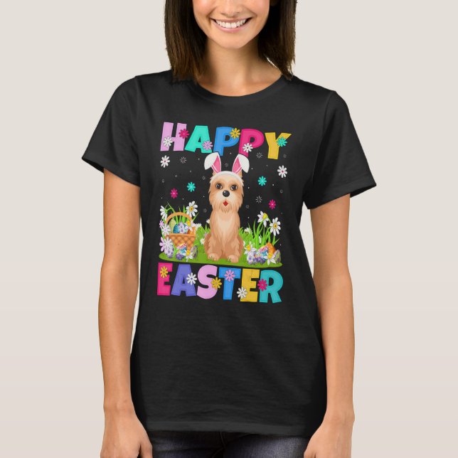 Happy Easter Bunny Cairn Terrier Dog Easter Sunday T-Shirt (Front)