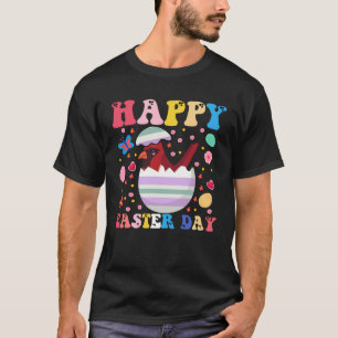 Happy Easter Bunny Cardinal Easter Day Groovy T-Shirt