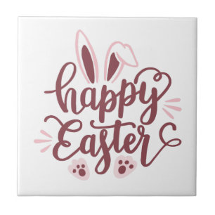 Happy Easter Bunny Ceramic Tile