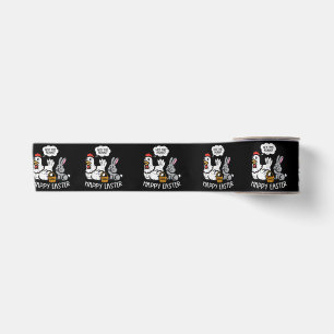 Happy Easter Bunny Chicken Not Again Funny Men Wom Satin Ribbon