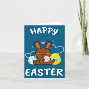 Happy Easter Bunny Chicks Egg Hunting Cute Cool  Card