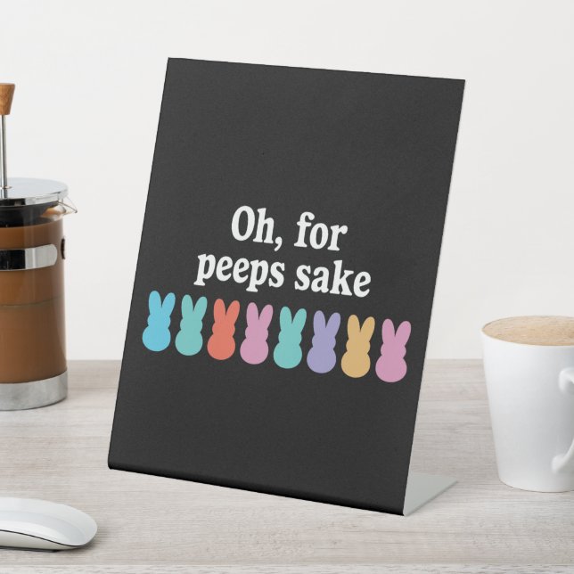 Happy Easter Bunny Christian Religious Carnival  Pedestal Sign (In SItu)