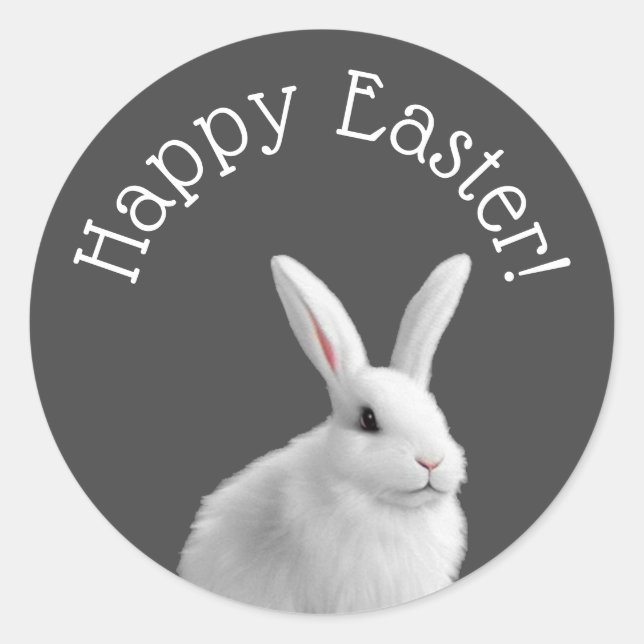 Happy Easter Bunny Classic Round Sticker (Front)