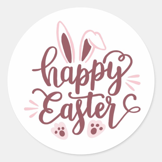 Happy Easter Bunny  Classic Round Sticker (Front)