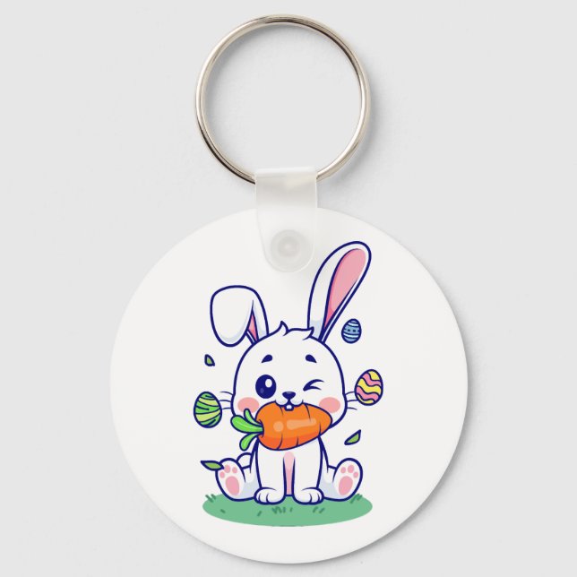 Happy Easter  Bunny collection 1 Key Ring (Front)
