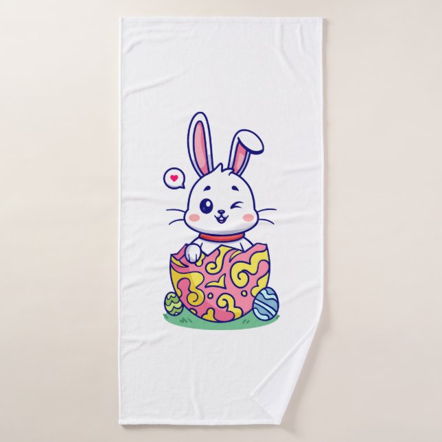 Happy Easter  Bunny collection 2 Bath Towel (Bath Towel)