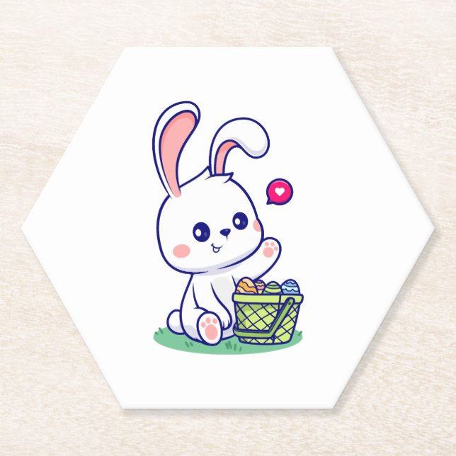 Happy Easter  Bunny collection 3 Paper Coaster (Front)