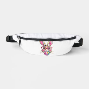 Happy Easter Bunny Coquette Bow Brushstroke Easter Bum Bags