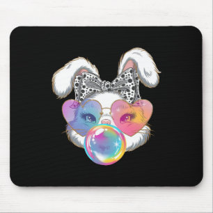 Happy Easter Bunny Coquette Bow Brushstroke Easter Mouse Pad