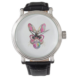 Happy Easter Bunny Coquette Bow Brushstroke Easter Watch