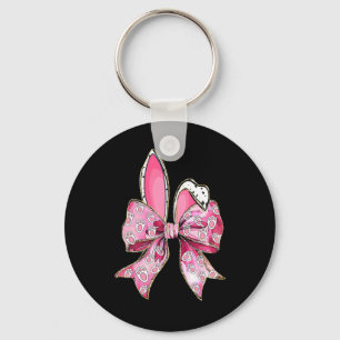 Happy Easter Bunny Coquette Bow Ears Girls Teen Wo Key Ring