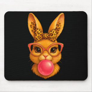 Happy easter bunny coquette bow easter rabbit girl mouse pad