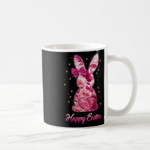 Happy Easter Bunny Coquette Bow Pink Floral Chinoi Coffee Mug