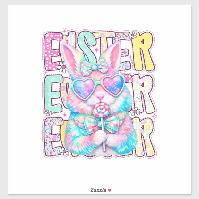 Happy Easter Bunny Coquette Bow Preppy Easter Day  (Sheet)