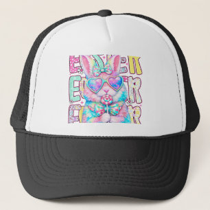 Happy Easter Bunny Coquette Bow Preppy Easter Day  Trucker Hat