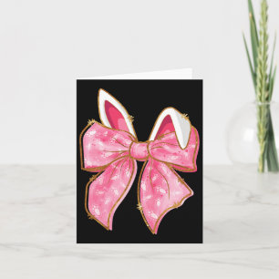 Happy Easter Bunny Coquette Bow Rabbit Ears Women Card