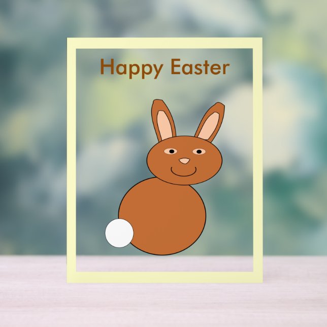 Happy Easter Bunny Custom Acrylic Sign (Neutral)