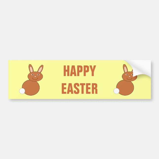 Happy Easter Bunny Custom Bumper Sticker (Front)