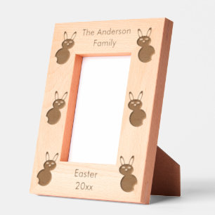 Happy Easter Bunny Custom Family Name Etched Frames