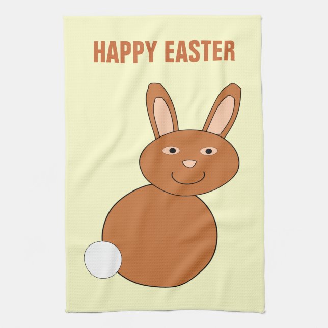 Happy Easter Bunny Custom Kitchen Towel (Vertical)