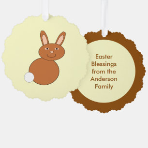 Happy Easter Bunny Custom Tree Decoration Card
