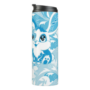 Happy Easter Bunny  Cute Blue Kawaii Thermal Tumbler