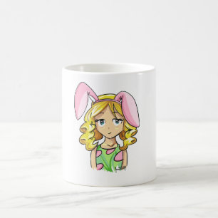 Happy Easter Bunny, Cute Face Girl Shirt Coffee Mug