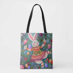 Happy Easter Bunny Dance Tote Bag