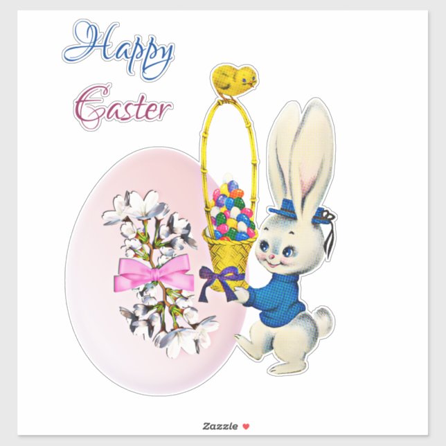 Happy Easter Bunny Decorative Egg Basket Chick (Sheet)