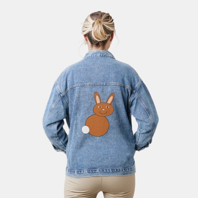 Happy Easter Bunny Denim Jacket (Model)