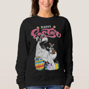 Happy Easter Bunny Dinosaur Egg Rabbit Ears Costum Sweatshirt