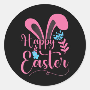 Happy Easter - Bunny Ears - Clic Classic Round Sticker