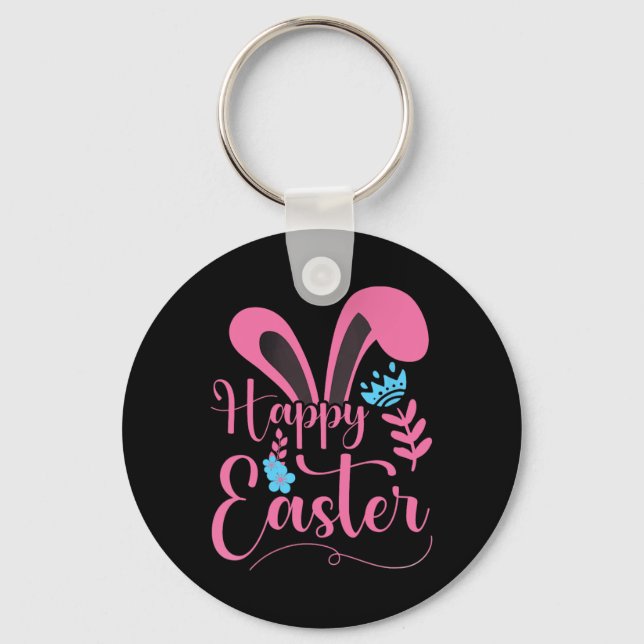 Happy Easter - Bunny Ears - Clic  Key Ring (Front)