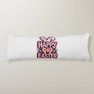 Happy Easter Bunny Ears Cute Carrot Bow Funny East Body Cushion