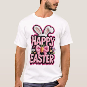 Happy Easter Bunny Ears Cute Carrot Bow Funny East T-Shirt