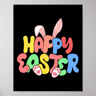 Happy Easter Bunny Ears Egg Hunting  Poster