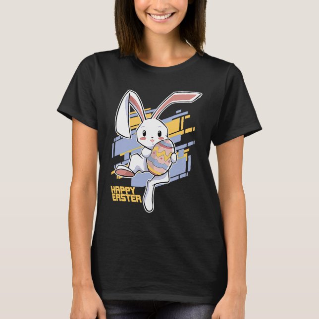 Happy Easter Bunny Ears Eggs Rabbit Celebrate Egg  T-Shirt (Front)