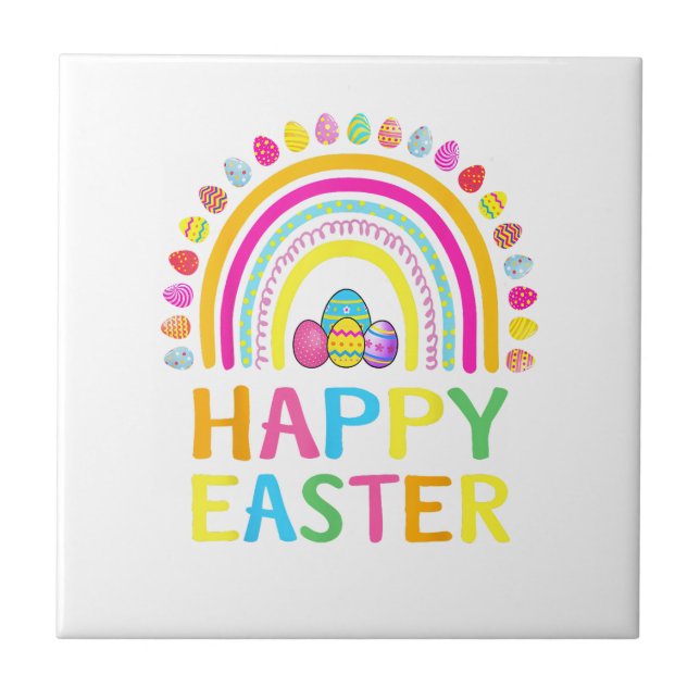 Happy Easter Bunny Easter Egg Hunt Easter Women Gi Ceramic Tile (Front)