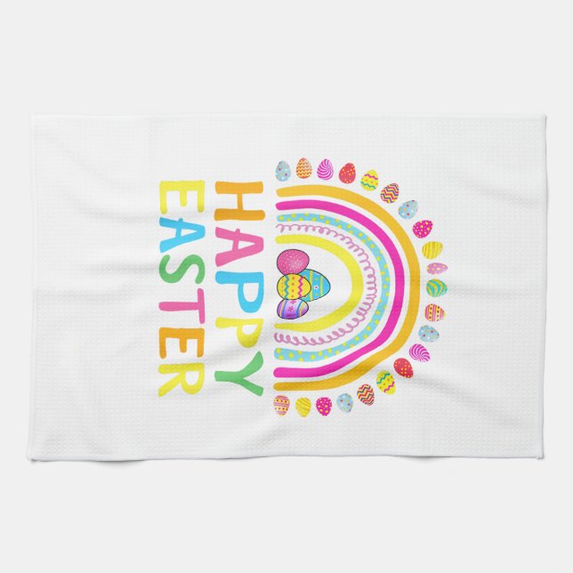 Happy Easter Bunny Easter Egg Hunt Easter Women Gi Tea Towel (Horizontal)