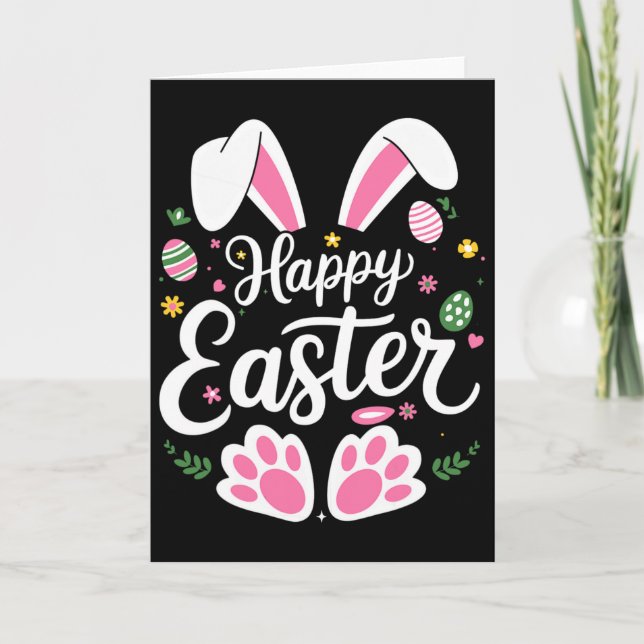 Happy Easter Bunny Easter Egg Hunt Squad Easter Wo Card (Front)