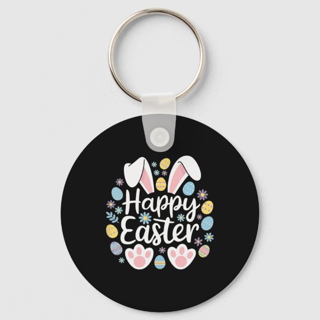 Happy Easter Bunny Easter Egg Hunt Squad Easter Wo Key Ring (Front)