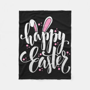 Happy Easter Bunny Easter Eggs Easter Rabbit  Fleece Blanket
